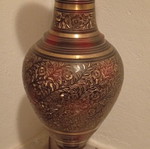 Metal Art Deco vase like new, height 0.59 m