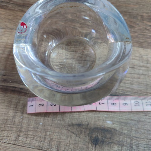 Vintage Iittala Visa crystal ashtray candleholder used, designed by Timo Sarpaneva