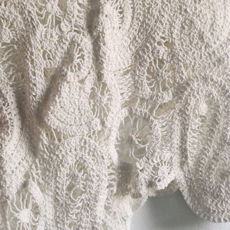 Golden Days Paris Boho Crochet Set Top and Skirt like new, white