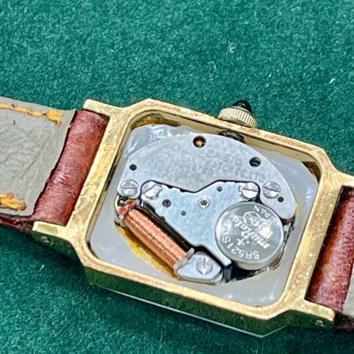 Orient wristwatch like new, beige and gold, Japan made