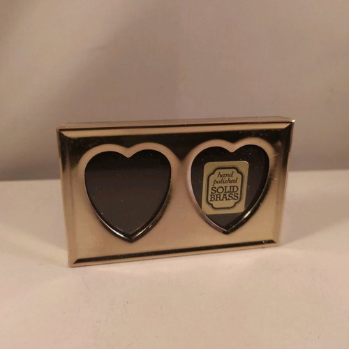 Heart miniature photo frame, solid brass