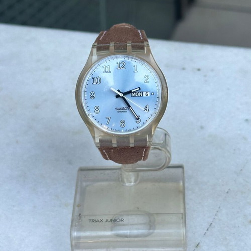 Swatch AG 2004 Day-Date Swiss Made watch used with leather strap