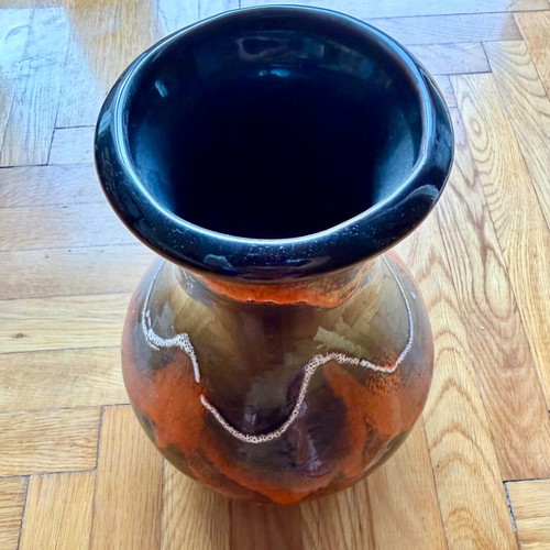 Retro ceramic vase Fat Lava Begonia style, like new
