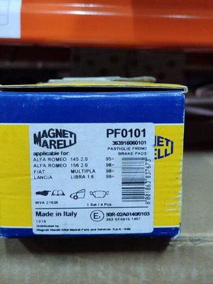 Τακάκια PF0101 Magneti Marelli καινούργια, εμπρός άξονας, σετ 4 τεμαχίων