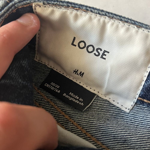 H&M Loose Fit Navy Jeans, Size 30W/30L