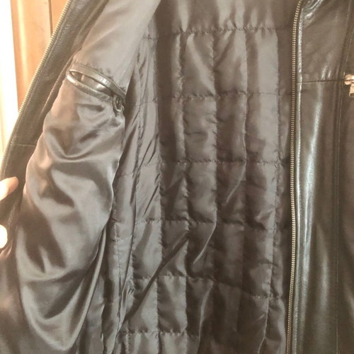 Leather jacket used, black, size L to XL