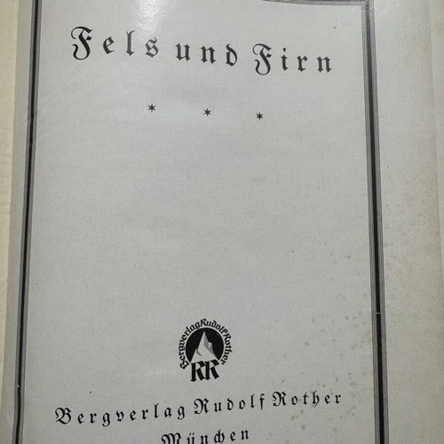 Fels und Firn 1927 collectible German mountaineering book like new