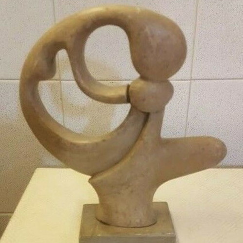 Modern art sculpture of a woman used, soapstone, handmade