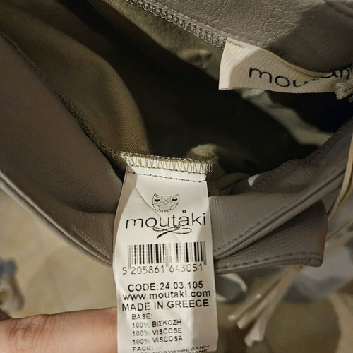 Moutaki pants gray new, leather texture, size M