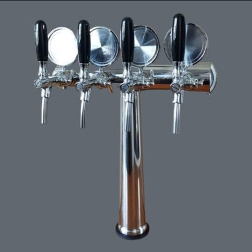 Beer dispenser set tower with 4 taps and 6 stainless steel kegs like new
