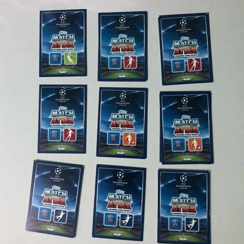 Match Attax 2015/16 PSG set 9 cards like new with Zlatan Ibrahimovic and Cavani Star Player