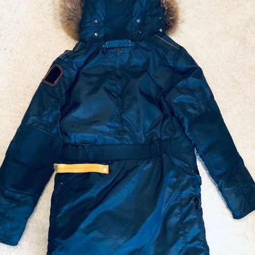 Parajumpers women's used long down-filled hooded parka blue
