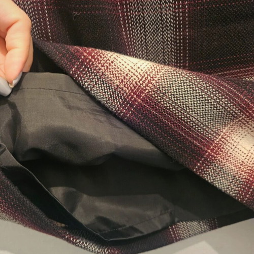 Plaid mini skirt LOFT like new, black-bordeaux, size 2 petite