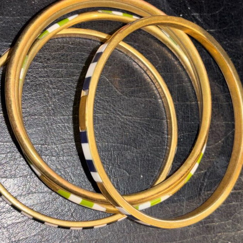 Zara bracelets set of five like new striped metal