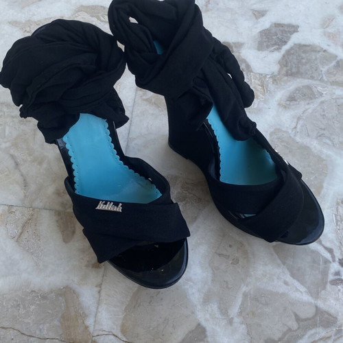 Killah platform sandals used with fabric straps size 38 black