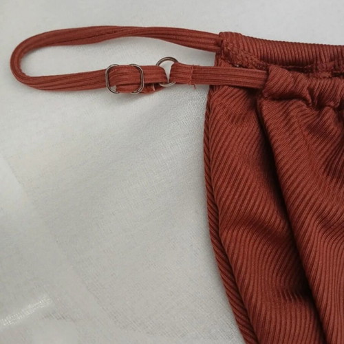 Swimsuit set like new, with straps in terracotta color, size S