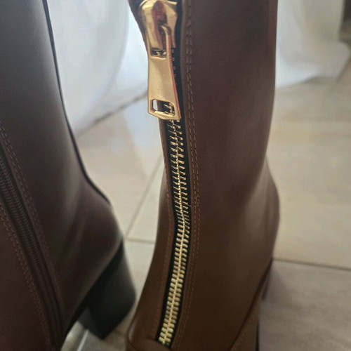 Silia D brown ankle boots new with thick 7 cm heel
