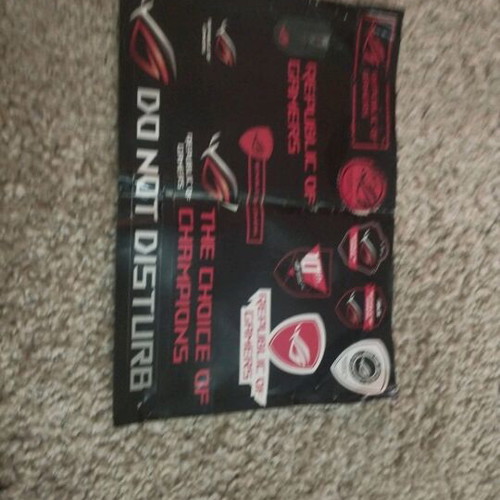 Asus stickers used, pack of 12, some creased