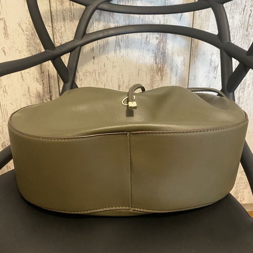 Axel Olive Green Bucket Shoulder Bag New with Gold Details