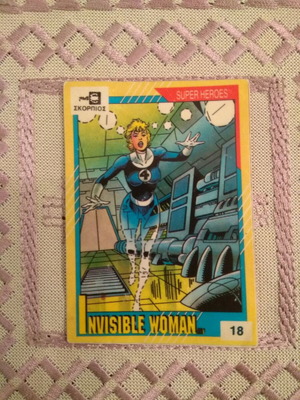 Invisible Woman sticker used, Super Heroes collection by Skorpios