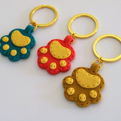 Handmade paw keychain new with monogram