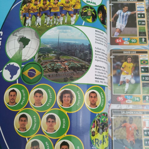 Panini Football Stars World Cup 2014 sticker collection with Messi Neymar