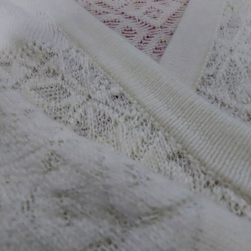 Knitted ancora wrap blouse with cords white size L like new