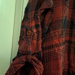 Plaid shirt dress used red black size M