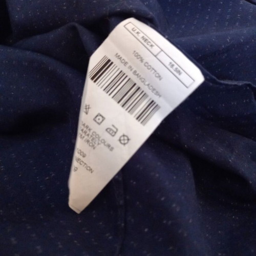 French Connection men's shirt like new, 100% cotton blue micro pattern