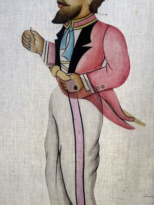 Sior Dionysios/Nionios Shadow Theatre Figure painted on celluloid, new