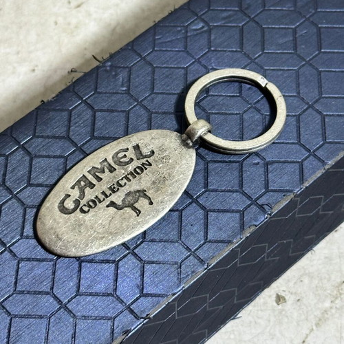 Camel Collection vintage metal keychain used, silver color