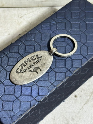 Camel Collection vintage metal keychain used, silver color