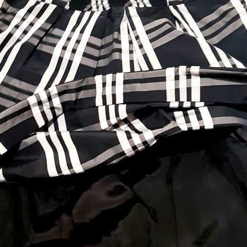 Zara strapless cocktail dress large, new black and white taffeta
