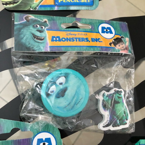 Monsters Inc Disney Huge school set new with pencils, erasers, sharpeners, rulers, notebooks