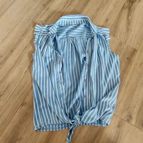 Striped Blue Shirt with Tie like New