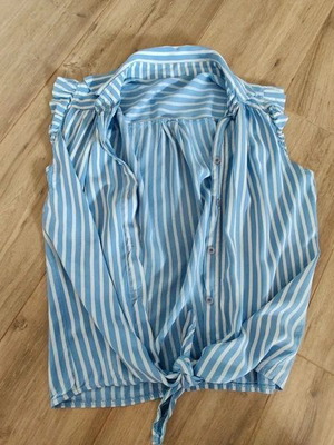 Striped Blue Shirt with Tie like New