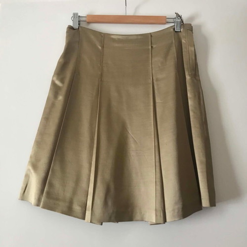 Silk skirt Chloé new, beige and gold, size M 38 10