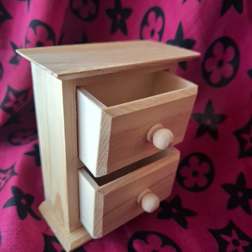 Wooden decorative drawer box for dollhouse