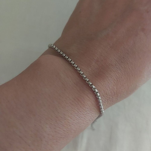 Bracelet made of stainless steel like new, length 17+5 cm, silver