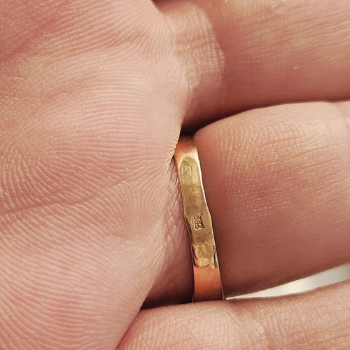 Rose gold ring 585 14k vintage Russian with central stone