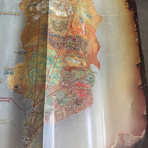 World Of Warcraft Retro Map Poster Used From 2005