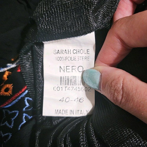 Sarah Chole black tunic like new with embroidered details