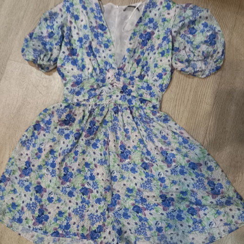 Zara turquoise floral jumpsuit, size M