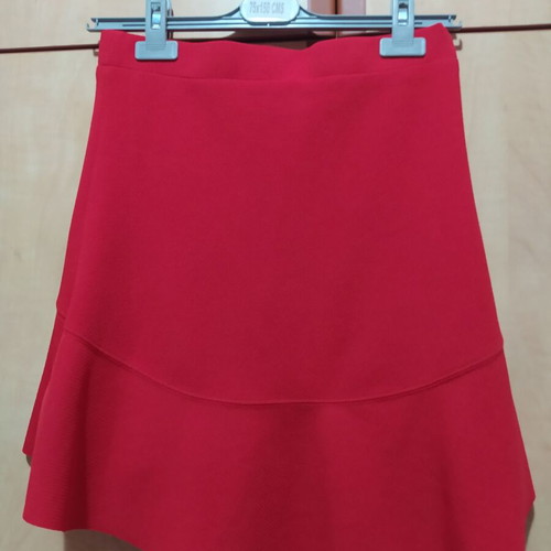 Mini skirt Pink Woman like new, red, with ruffles and elastic waist