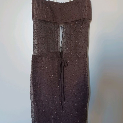 Kathy Heyndels Small dress like new, elephant color with shiny polka dots