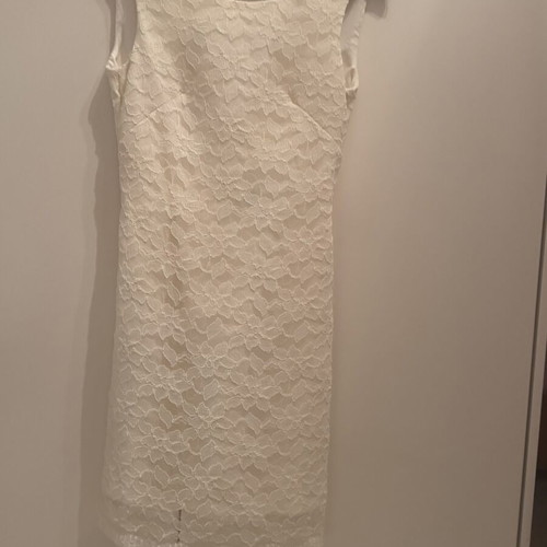 Manolo lace dress with open back like new, beige, size M