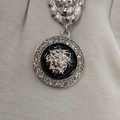 Iconic Lion Head Earrings new, silver and black