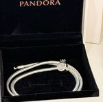 Pandora silver necklace 45 cm, authentic crown design