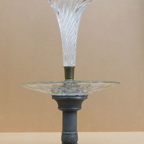 Crystal fruit bowl with metal base German, about 70 years old