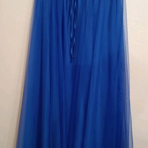 Tulle skirt blue new, long with lining